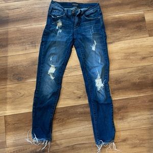 High rise cropped jeans